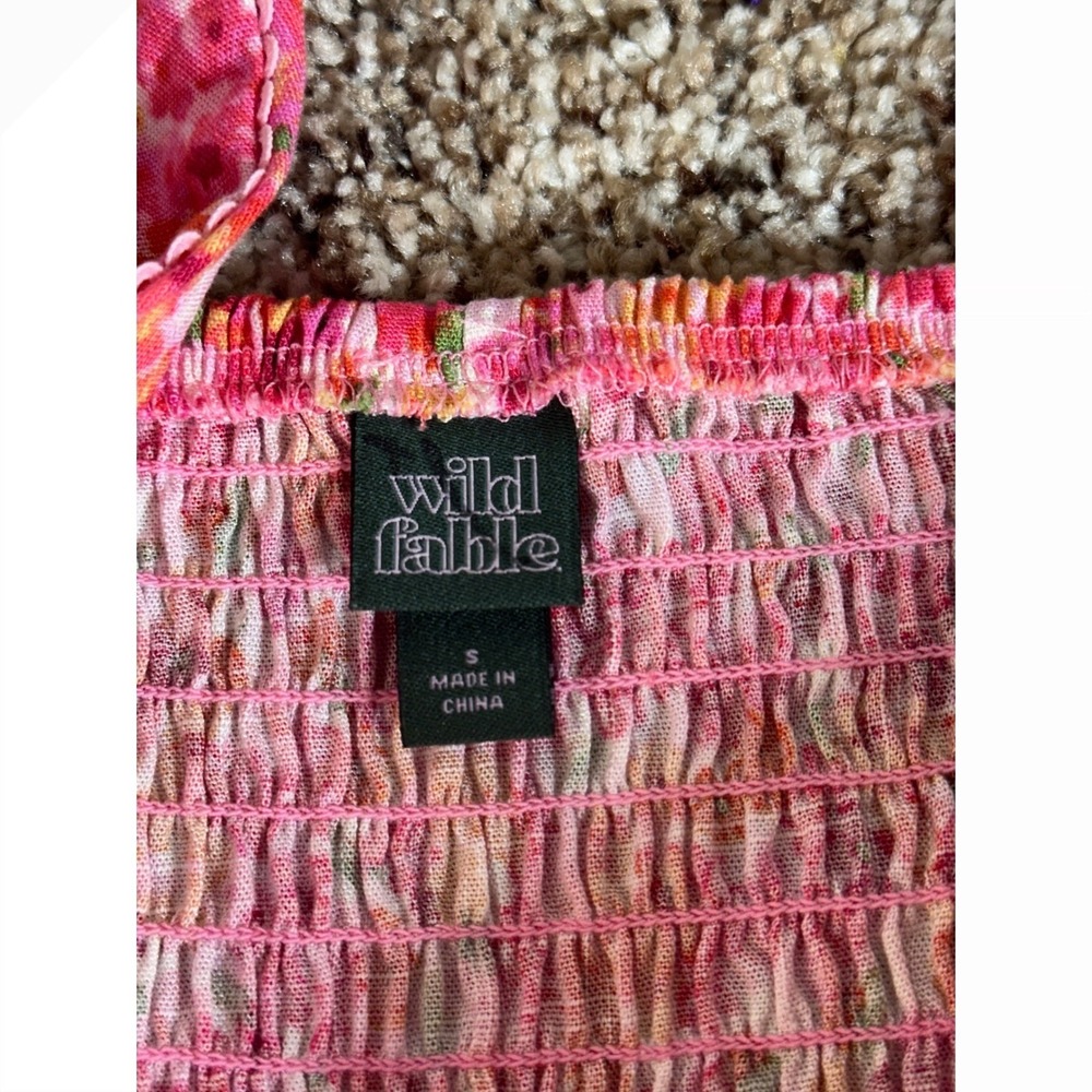 Wild Fable Pink Floral Corset Romper Small Sleeveless Ditsy Print Hook Eye Front - Picture 6 of 7
